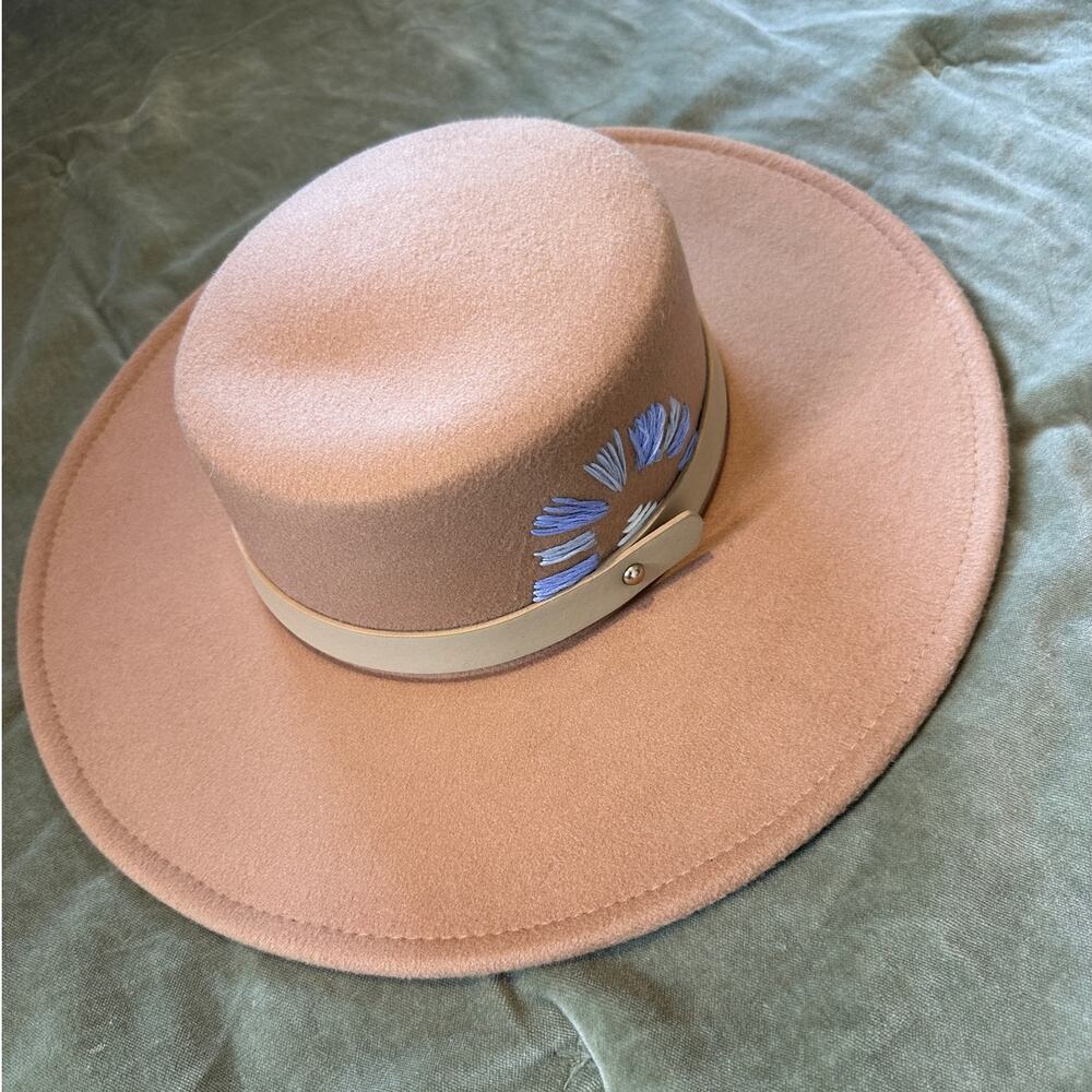 Sun Valley Custom Camel Wool Fedora Hand Stitch Leather Trim OSFM